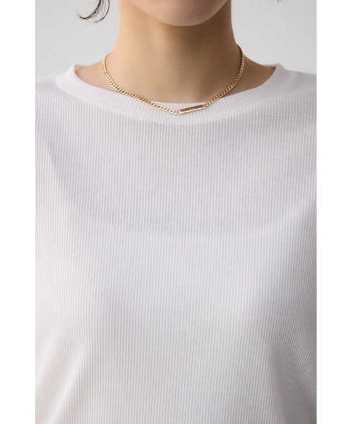 AZUL by moussy（アズールバイマウジー）の「ソデレーステレコトップス（Tシャツ/カットソー・レディース・オフホワイト/ブラック/ライム・FREE）」の10枚目の写真