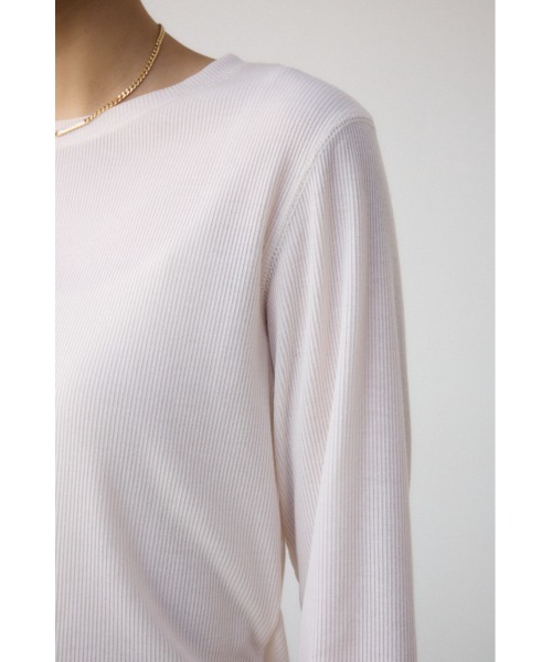 AZUL by moussy（アズールバイマウジー）の「ソデレーステレコトップス（Tシャツ/カットソー・レディース・オフホワイト/ブラック/ライム・FREE）」の11枚目の写真