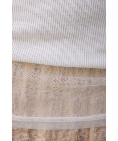 AZUL by moussy（アズールバイマウジー）の「ソデレーステレコトップス（Tシャツ/カットソー・レディース・オフホワイト/ブラック/ライム・FREE）」の13枚目の写真
