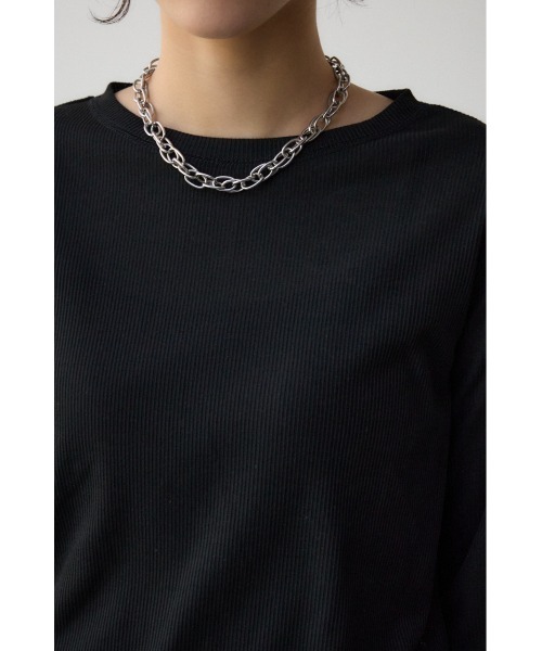 AZUL by moussy（アズールバイマウジー）の「ソデレーステレコトップス（Tシャツ/カットソー・レディース・オフホワイト/ブラック/ライム・FREE）」の20枚目の写真