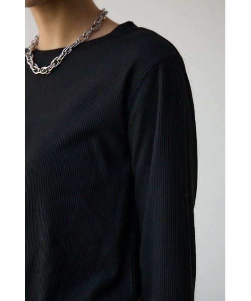 AZUL by moussy（アズールバイマウジー）の「ソデレーステレコトップス（Tシャツ/カットソー・レディース・オフホワイト/ブラック/ライム・FREE）」の21枚目の写真