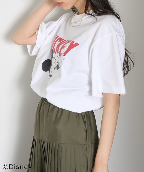 GOOD ROCK SPEED（グッドロックスピード）の「【GOOD ROCK SPEED】Disney / Mickey Mouse ミッキーマウス / Tシャツ（Tシャツ/カットソー・レディース・チャコールグレー/ホワイト系その他3/ホワイト/グレー系1/グリーン/アッシュ/グレー系その他・FREE）」の9枚目の写真