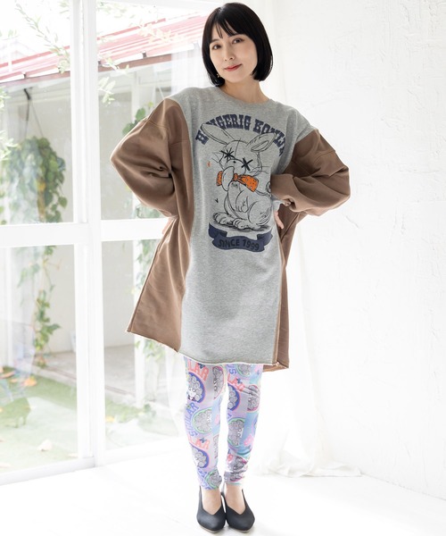 ScoLar(スカラー)の「143764:花・ネコ・スカラーちゃん 3柄展開 保湿保温レギンス(レギンス/スパッツ・レディース・ブラック/アイボリー・M)」の5枚目の写真