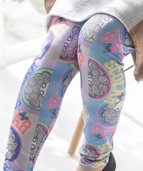 ScoLar(スカラー)の「143764:花・ネコ・スカラーちゃん 3柄展開 保湿保温レギンス(レギンス/スパッツ・レディース・ブラック/アイボリー・M)」の8枚目の写真