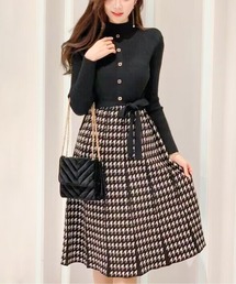 kate spade♠︎ 千鳥格子柄　リボンニットワンピース　黒／白　150サイズ 楽天市場】千鳥格子 ワンピース（キッズ・ベビー・マタニティ