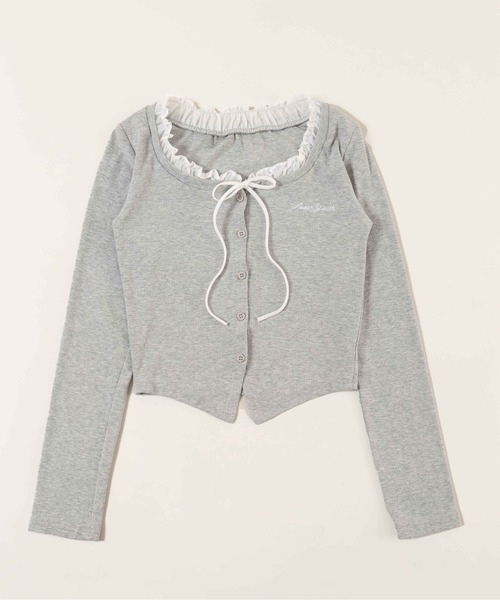 PHILLY（フィリー）の「【PHILLY】フリルネックリボンカーディガン（カーディガン/ボレロ・レディース・グレー/ブラック・FREE）」の22枚目の写真