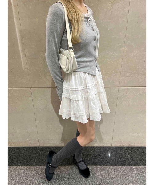 PHILLY（フィリー）の「【PHILLY】フリルネックリボンカーディガン（カーディガン/ボレロ・レディース・グレー/ブラック・FREE）」の17枚目の写真