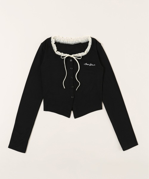 PHILLY（フィリー）の「【PHILLY】フリルネックリボンカーディガン（カーディガン/ボレロ・レディース・グレー/ブラック・FREE）」の21枚目の写真