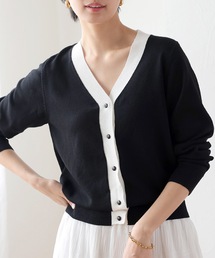 aquagarage | 配色ハイゲージニットカーディガン(カーディガン/ボレロ)