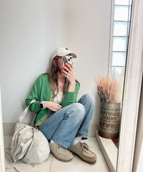 aquagarage（アクアガレージ）の「配色ハイゲージニットカーディガン（カーディガン/ボレロ・レディース・ブラック/グレイッシュブルー/グリーン/ベージュ・M/L）」の22枚目の写真