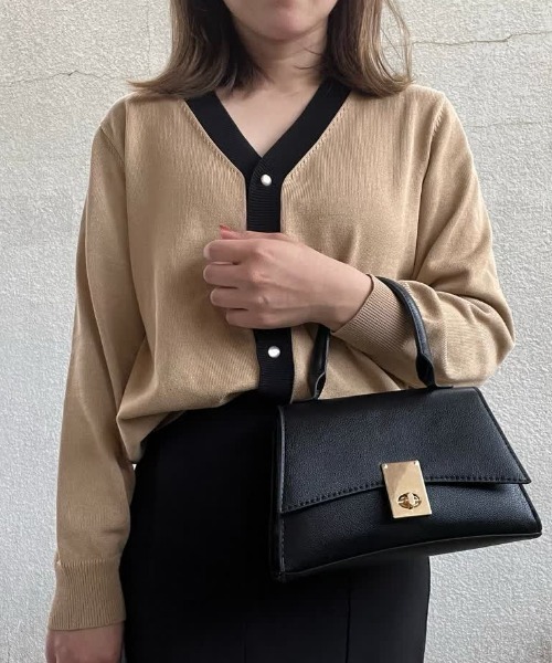 aquagarage（アクアガレージ）の「配色ハイゲージニットカーディガン（カーディガン/ボレロ・レディース・ブラック/グレイッシュブルー/グリーン/ベージュ・M/L）」の16枚目の写真