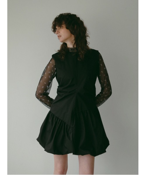 AMAIL（アマイル）の「FLOWER SHEER トップス（シャツ/ブラウス・レディース・アイボリー/ブラック・FREE）」の3枚目の写真