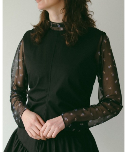 AMAIL（アマイル）の「FLOWER SHEER トップス（シャツ/ブラウス・レディース・アイボリー/ブラック・FREE）」の18枚目の写真