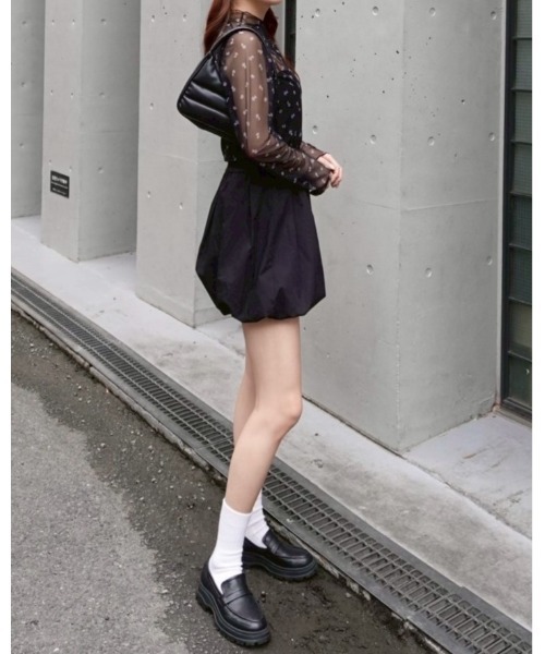 AMAIL（アマイル）の「FLOWER SHEER トップス（シャツ/ブラウス・レディース・アイボリー/ブラック・FREE）」の21枚目の写真