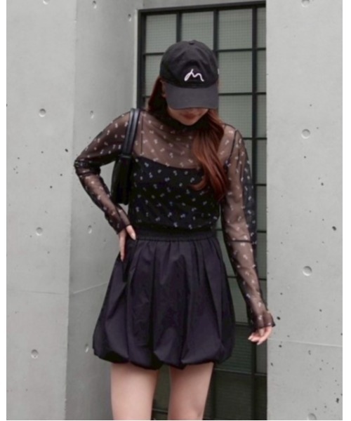 AMAIL（アマイル）の「FLOWER SHEER トップス（シャツ/ブラウス・レディース・アイボリー/ブラック・FREE）」の22枚目の写真