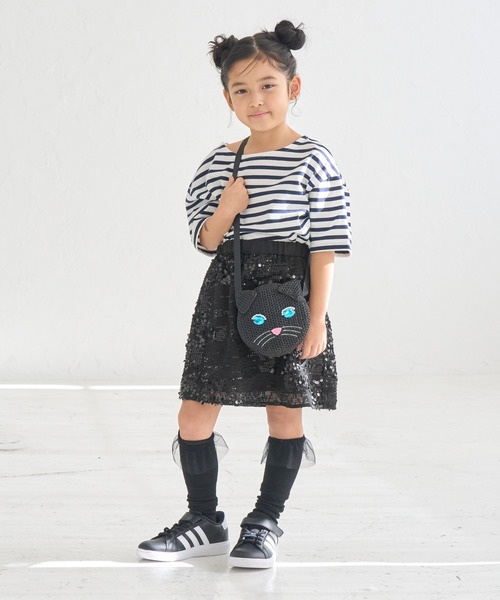 Casselini(キャセリーニ)の「【KIDS】【Casselini/キャセリーニ】ネコモチーフバッグ(ショルダーバッグ・キッズ・キナリ/ブラック・FREE)」の6枚目の写真