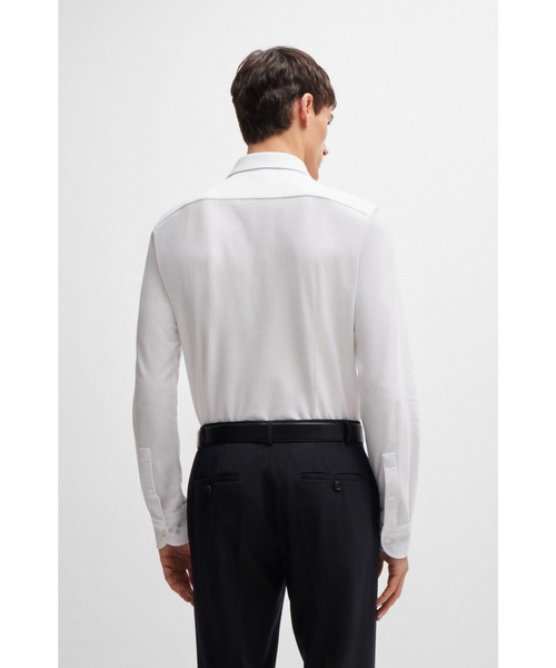 BOSS(ボス)の「スリムフィットシャツ コットンピケ ジャージー(シャツ/ブラウス・メンズ・ライトブルー/ホワイト/グレー・44/40/42/39/38/43/41/37)」の12枚目の写真