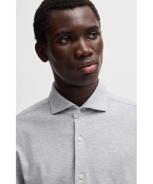 スリムフィットシャツ コットンピケ ジャージー（シャツ/ブラウス