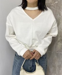 2way choker Vネックトップス