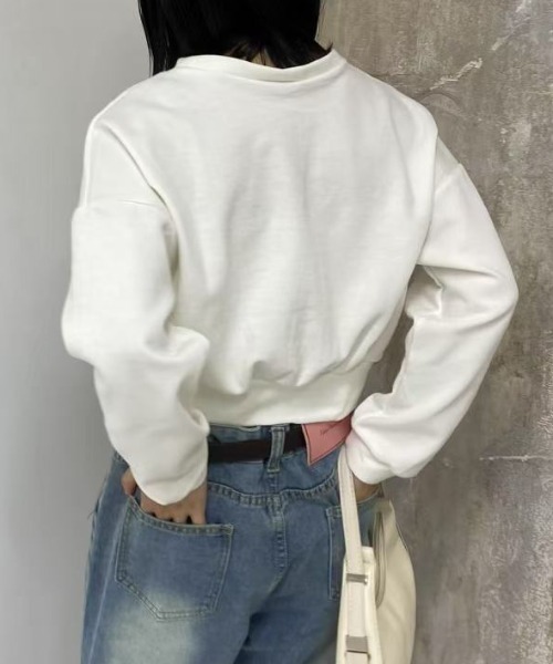 mebole(メボレ)の「2way choker Vネックトップス(Tシャツ/カットソー・レディース・ホワイト/ブラック・FREE)」の16枚目の写真