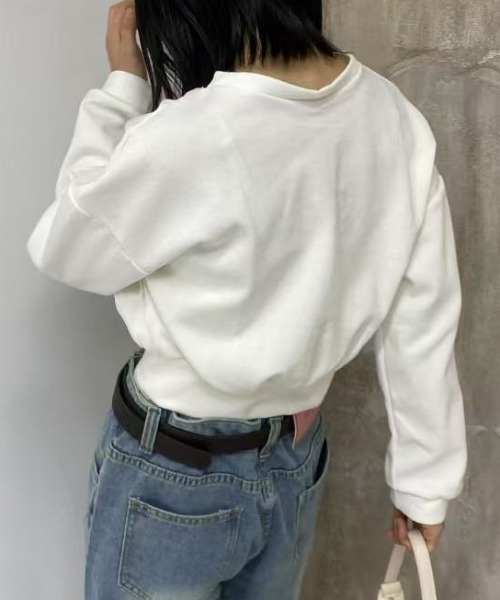 mebole(メボレ)の「2way choker Vネックトップス(Tシャツ/カットソー・レディース・ホワイト/ブラック・FREE)」の17枚目の写真