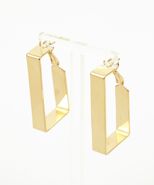 an meets zakka(アンミツザッカ)の「an meets zakka スクエアスティックフープメタルピアス(ピアス(両耳用)・レディース・ブラック/シルバー/ゴールド・FREE)」の3枚目の写真