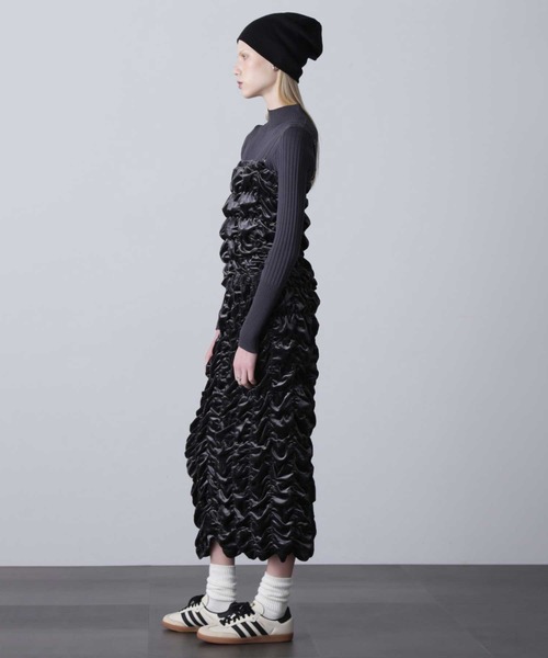 ROSE BUD（ローズバッド）の「ベロアベアトップ＋リブニットセット（ニット/セーター・レディース・カーキ/グレー・ONE SIZE）」の4枚目の写真