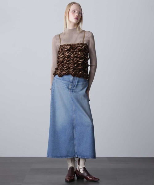 ROSE BUD（ローズバッド）の「ベロアベアトップ＋リブニットセット（ニット/セーター・レディース・カーキ/グレー・ONE SIZE）」の10枚目の写真