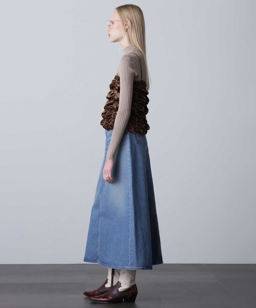 ROSE BUD（ローズバッド）の「ベロアベアトップ＋リブニットセット（ニット/セーター・レディース・カーキ/グレー・ONE SIZE）」の11枚目の写真