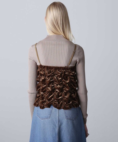 ROSE BUD（ローズバッド）の「ベロアベアトップ＋リブニットセット（ニット/セーター・レディース・カーキ/グレー・ONE SIZE）」の14枚目の写真