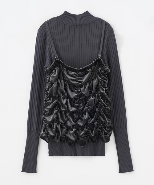 ROSE BUD（ローズバッド）の「ベロアベアトップ＋リブニットセット（ニット/セーター・レディース・カーキ/グレー・ONE SIZE）」の16枚目の写真