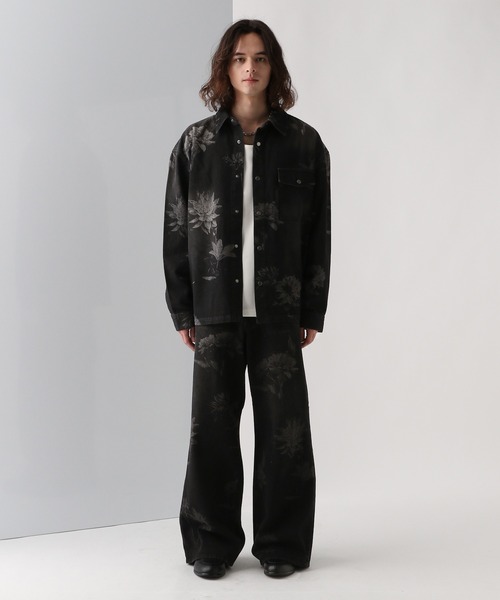 HARE（ハレ）の「【SET UP対応】フラワープリントデニムパンツ(HARE)（デニムパンツ・メンズ・ブラック/ブルー・FREE）」の7枚目の写真