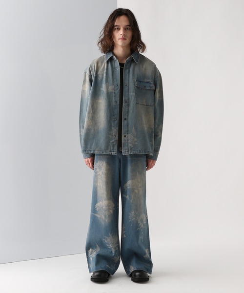 HARE（ハレ）の「【SET UP対応】フラワープリントデニムパンツ(HARE)（デニムパンツ・メンズ・ブラック/ブルー・FREE）」の10枚目の写真