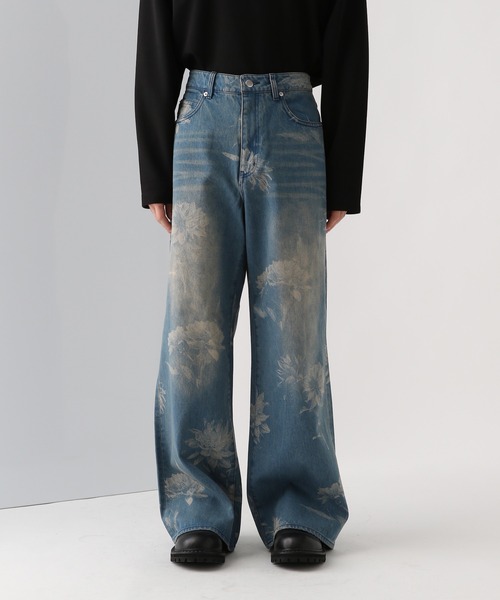 HARE（ハレ）の「【SET UP対応】フラワープリントデニムパンツ(HARE)（デニムパンツ・メンズ・ブラック/ブルー・FREE）」の15枚目の写真