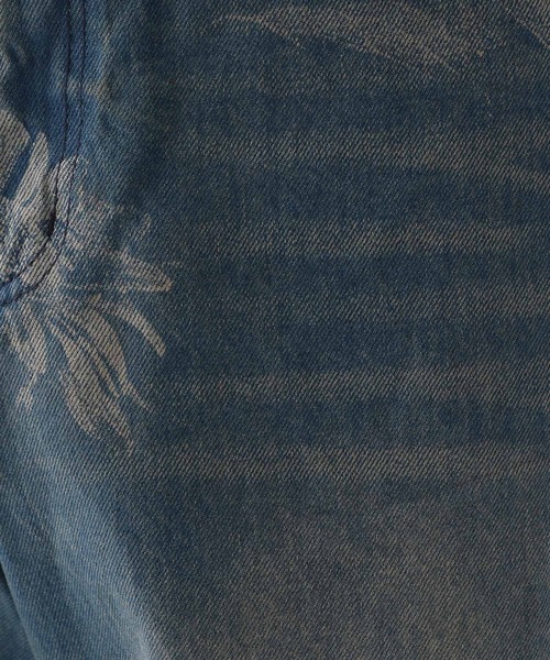 HARE（ハレ）の「【SET UP対応】フラワープリントデニムパンツ(HARE)（デニムパンツ・メンズ・ブラック/ブルー・FREE）」の5枚目の写真