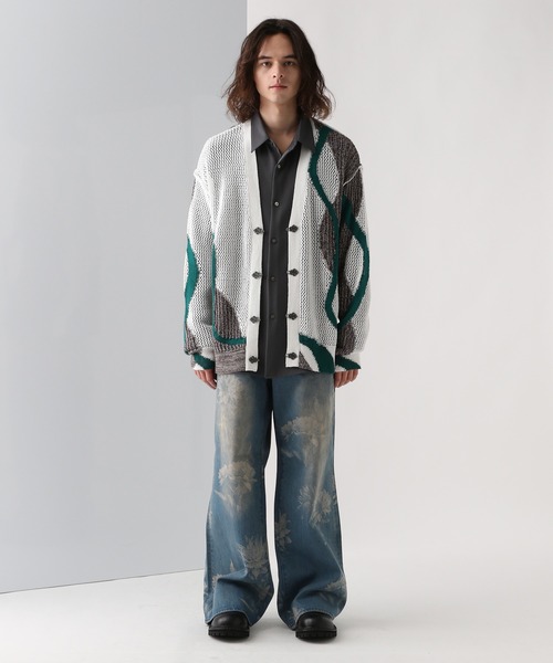 HARE（ハレ）の「【SET UP対応】フラワープリントデニムパンツ(HARE)（デニムパンツ・メンズ・ブラック/ブルー・FREE）」の13枚目の写真