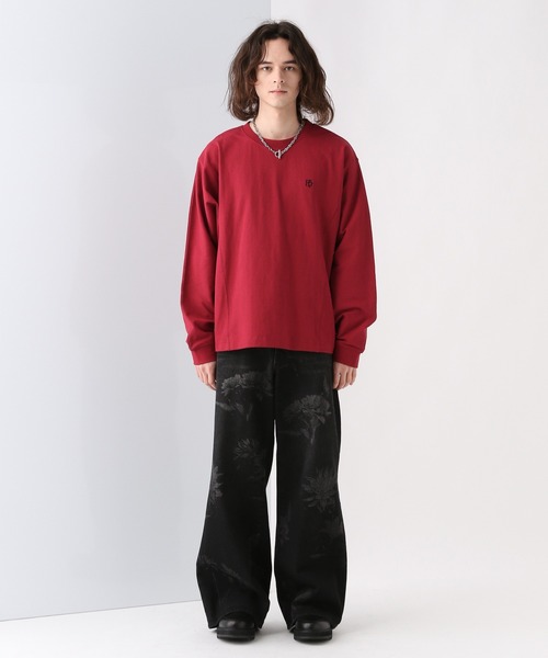 HARE（ハレ）の「【SET UP対応】フラワープリントデニムパンツ(HARE)（デニムパンツ・メンズ・ブラック/ブルー・FREE）」の9枚目の写真