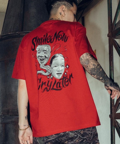 Noh-mask two face tee（Tシャツ/カットソー）｜Subciety
