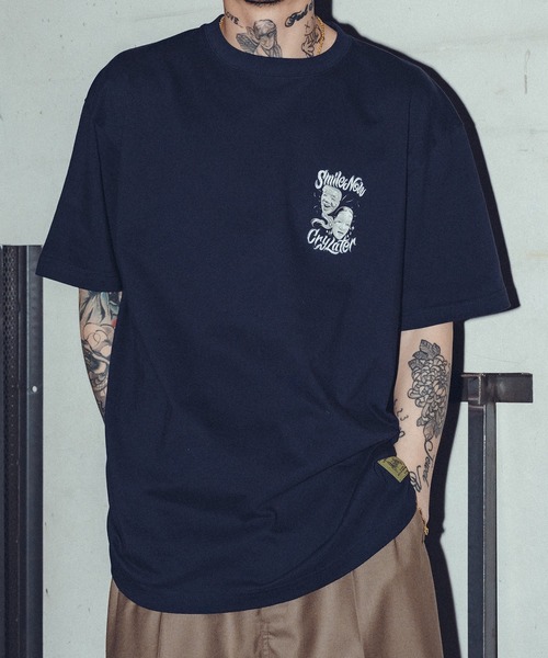 Subciety（サブサエティ）の「Noh-mask two face tee（Tシャツ/カットソー・メンズ・ネイビー/ホワイト/レッド/ブラック/チャコール・SMALL/MEDIUM/LARGE/X-LARGE/XX-LARGE）」の16枚目の写真