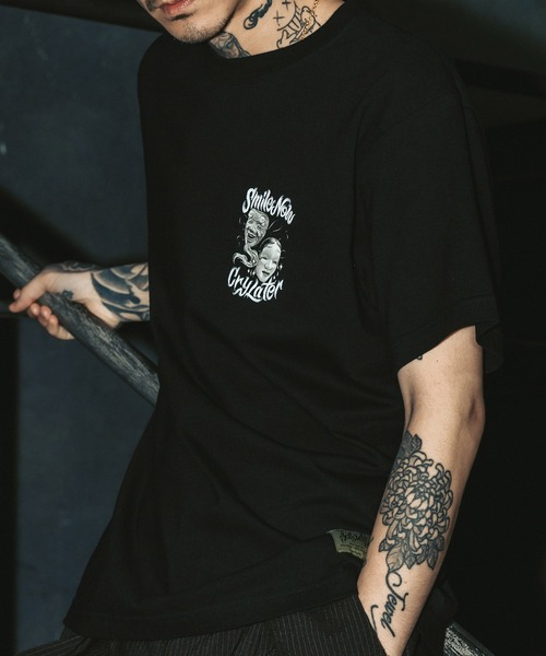 Subciety（サブサエティ）の「Noh-mask two face tee（Tシャツ/カットソー・メンズ・ネイビー/ホワイト/レッド/ブラック/チャコール・SMALL/MEDIUM/LARGE/X-LARGE/XX-LARGE）」の10枚目の写真