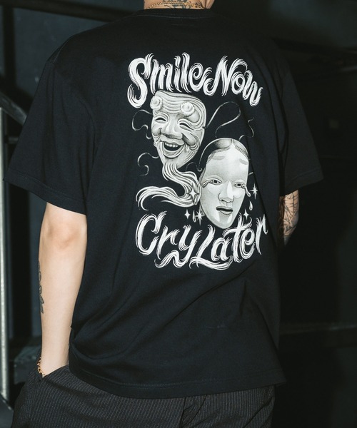 Subciety（サブサエティ）の「Noh-mask two face tee（Tシャツ/カットソー・メンズ・ネイビー/ホワイト/レッド/ブラック/チャコール・SMALL/MEDIUM/LARGE/X-LARGE/XX-LARGE）」の12枚目の写真