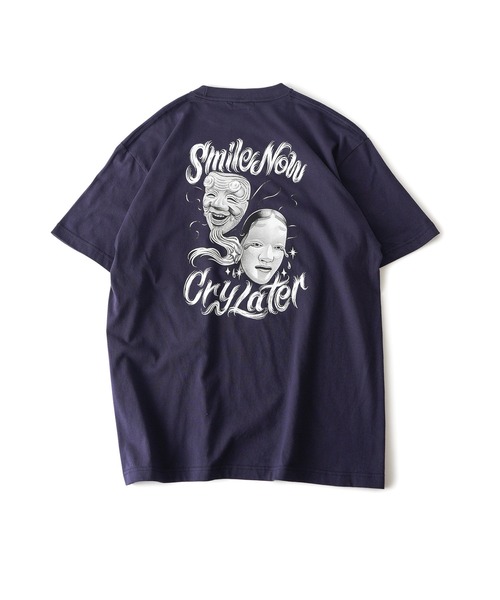 Subciety（サブサエティ）の「Noh-mask two face tee（Tシャツ/カットソー・メンズ・ネイビー/ホワイト/レッド/ブラック/チャコール・SMALL/MEDIUM/LARGE/X-LARGE/XX-LARGE）」の7枚目の写真