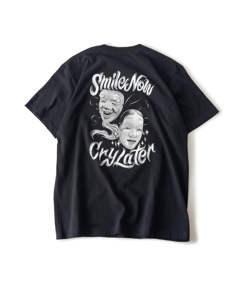 Subciety（サブサエティ）の「Noh-mask two face tee（Tシャツ/カットソー・メンズ・ネイビー/ホワイト/レッド/ブラック/チャコール・SMALL/MEDIUM/LARGE/X-LARGE/XX-LARGE）」の6枚目の写真