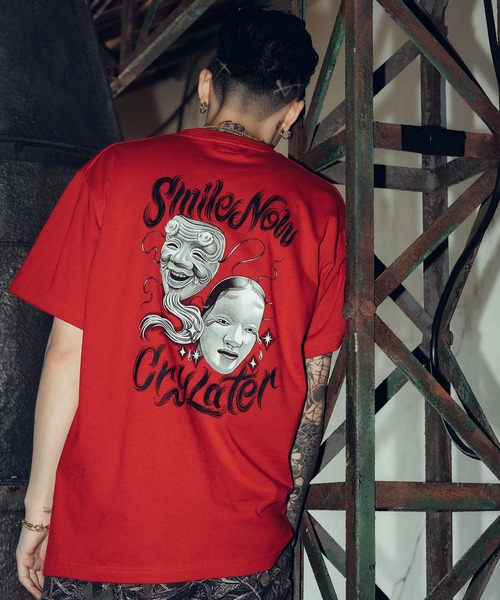 Subciety（サブサエティ）の「Noh-mask two face tee（Tシャツ/カットソー・メンズ・ネイビー/ホワイト/レッド/ブラック/チャコール・SMALL/MEDIUM/LARGE/X-LARGE/XX-LARGE）」の11枚目の写真