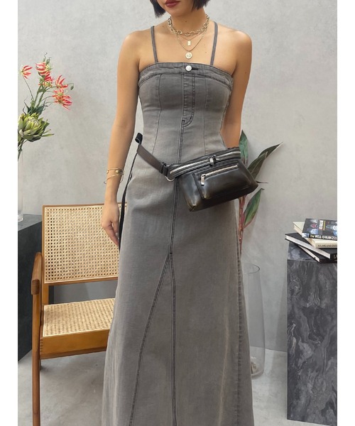 EVRIS(エヴリス)の「デニムベアロングワンピース(ワンピース・レディース・その他1/ブルー/ブラック・MEDIUM/SMALL)」の12枚目の写真