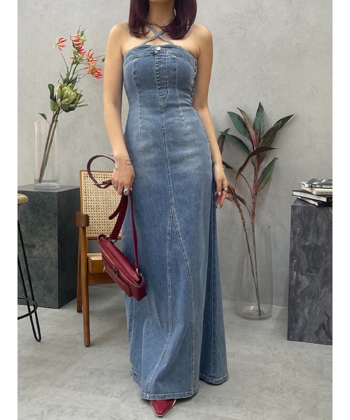 EVRIS(エヴリス)の「デニムベアロングワンピース(ワンピース・レディース・その他1/ブルー/ブラック・MEDIUM/SMALL)」の15枚目の写真