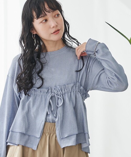 セール】配色リブキャミソールセット（Tシャツ/カットソー）｜coen