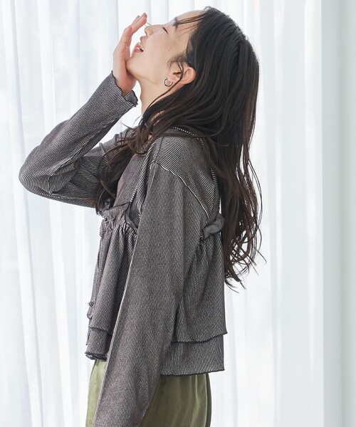 セール】配色リブキャミソールセット（Tシャツ/カットソー）｜coen