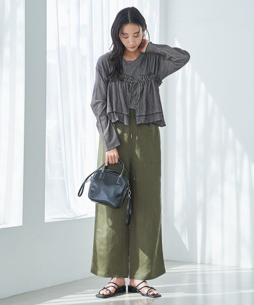 coen(コーエン)の「配色リブキャミソールセット(Tシャツ/カットソー・レディース・ナチュラル/ライトブルー/ブラック・M/L)」の21枚目の写真