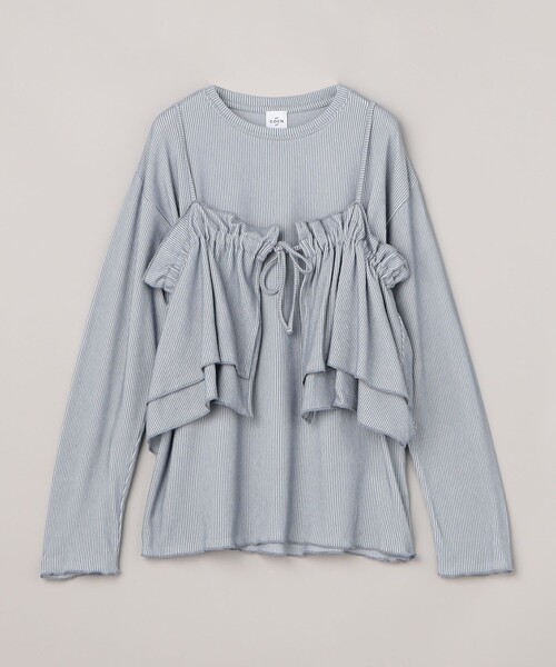 coen(コーエン)の「配色リブキャミソールセット(Tシャツ/カットソー・レディース・ナチュラル/ライトブルー/ブラック・M/L)」の15枚目の写真